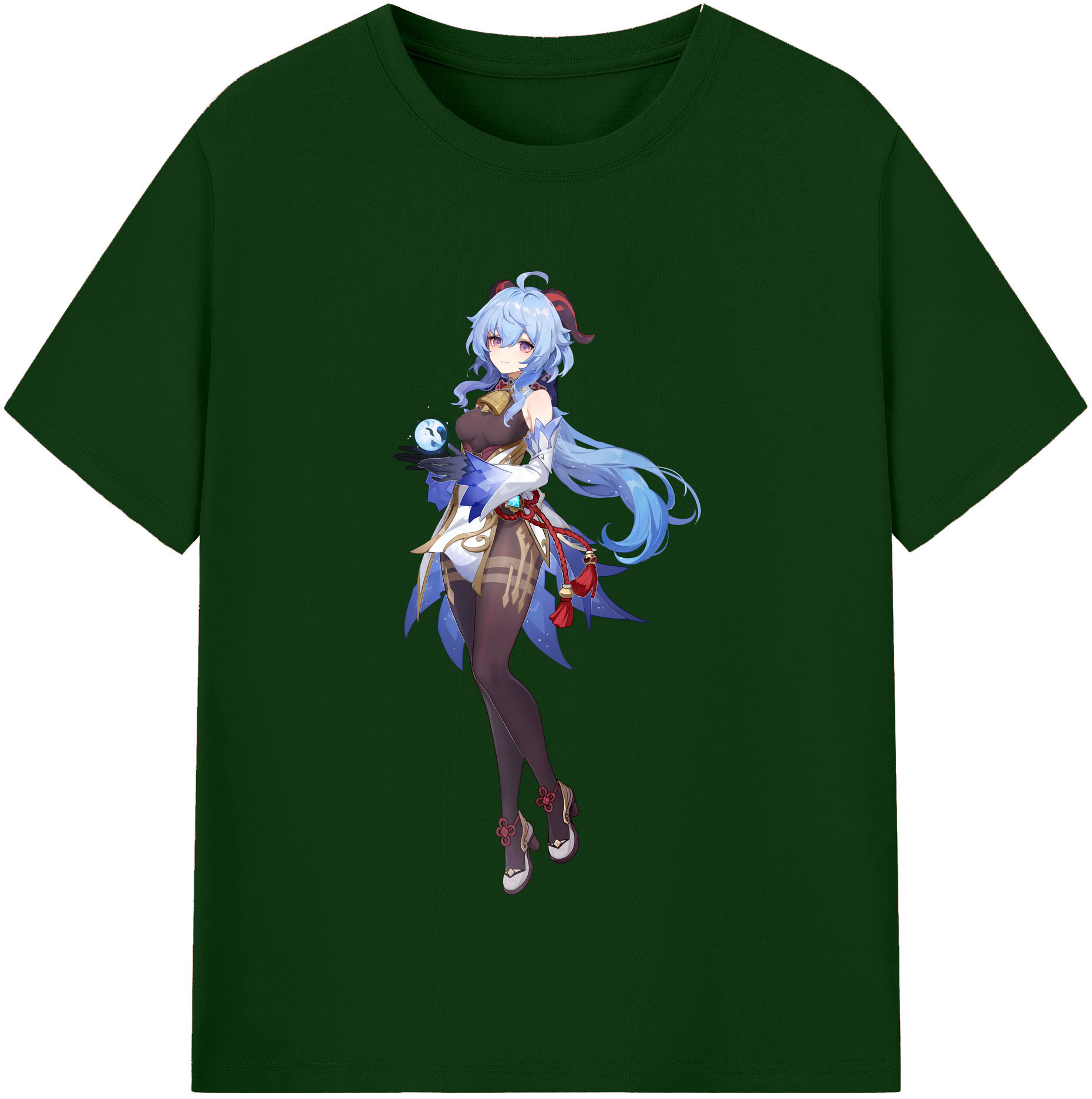 げんし神 甘雨 かんう genshin Ganyu 綿100％半袖Tシャツ（フロントプリント）